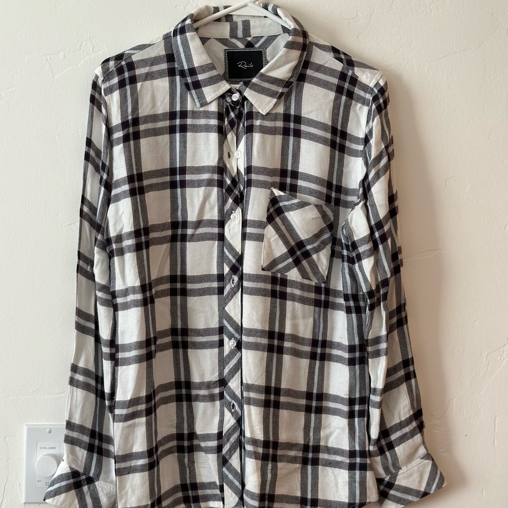 Rails Black and White Plaid Casual Shirt